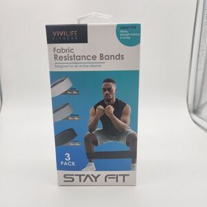 VIVILIFE Fitness Fabric Resistance Bands Set ~ 3 Pack STAY FIT